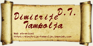 Dimitrije Tampolja vizit kartica